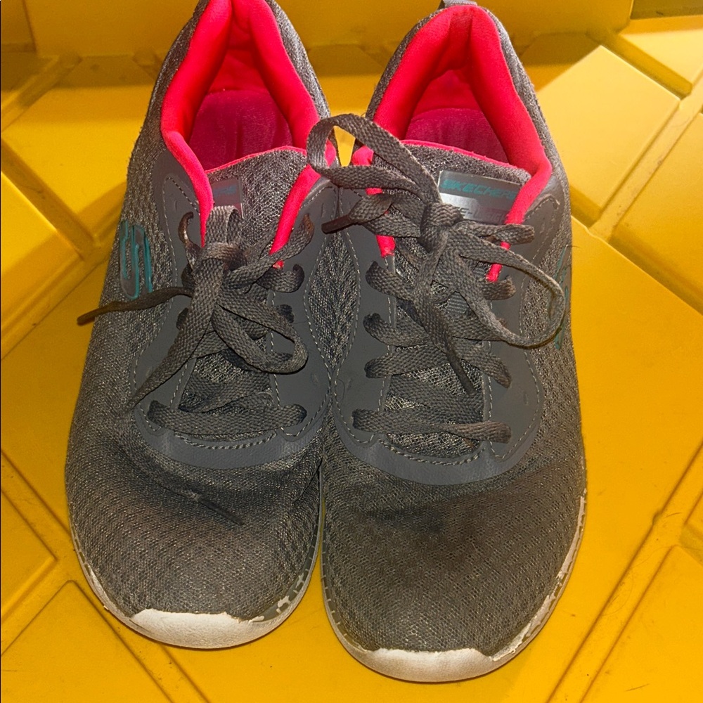 Skechers Women's Sneakers in Charcoal and Hot Pink